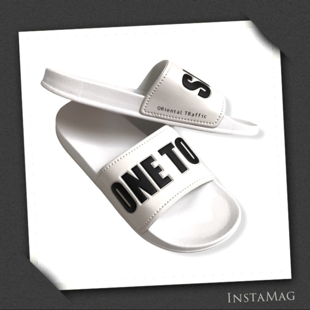 ORIENTAL TRAFFIC White Lightweight Slide Sandals